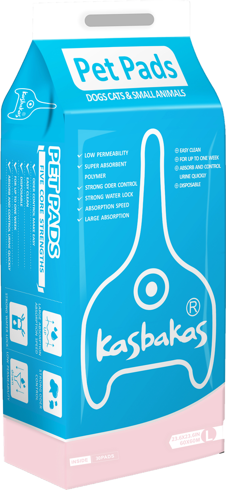 Kasbakas Size L training pads — 60 × 60 cm, 30 pads per pack