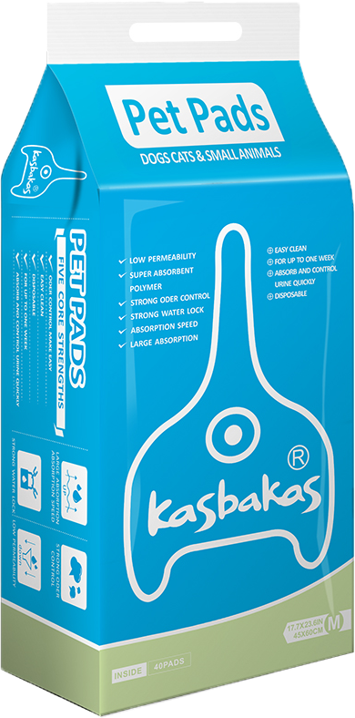 Kasbakas Size M training pads — 45 × 60 cm, 40 pads per pack