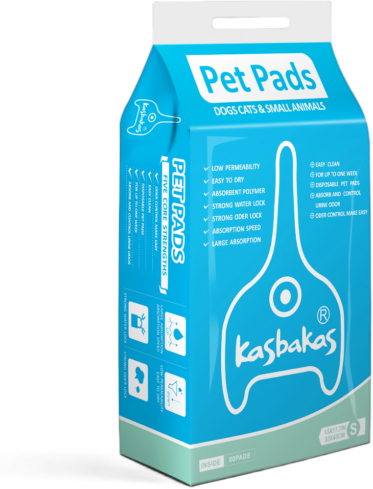 Kasbakas Size S training pads — 33 × 45 cm, 80 pads per pack