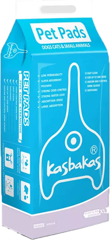 Kasbakas Size XL training pads — 60 × 90 cm, 20 pads per pack